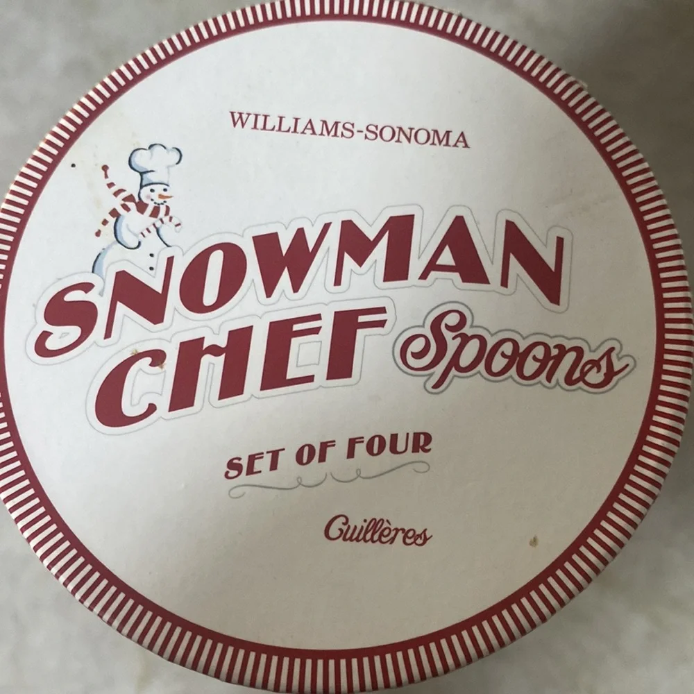 Williams Sonoma set of 4 Snowman Spoons